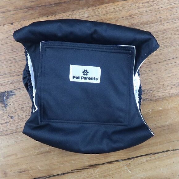 PET PARENTS BLACK BELLY BAND MALE DOG WRAP DIAPER SIZE LARGE - Picture 2 of 9